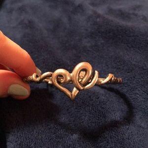 Alex & Ani “Energy” silver bracelet with a heart